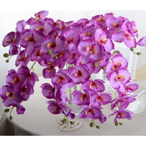Upscale Phalaenopsis Artificial Flowers DIY Artificial Butterfly Orchid Silk Flower Bouquet Wedding Home Decoration 100pcs