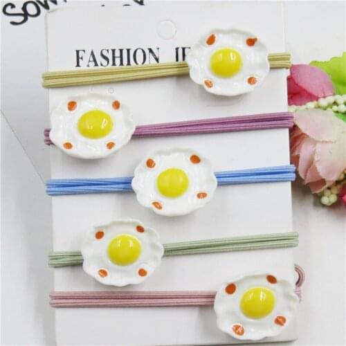 1PCS Cute Omelette Elastic Hair Bands For Women Scrunchie Simple Headband Scrunchy Kids Turban Hair Accessories For Girls NEW