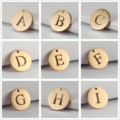 10 pcs/lot 26 Gold Color Capital Letter DIY Pendant Stainless Steel Alphabet Charm for Necklace Bracelet Earring Jewelry Making