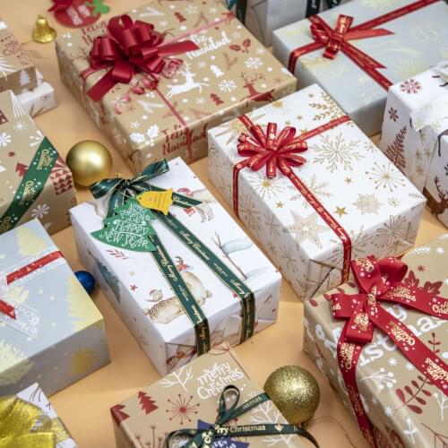 10pcs Christmas New Year Gift Box Wrapping Paper Handmade Colored Paper Christmas Gift Paper 50X70CM