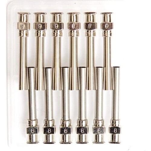 12 Pack - Dispensing Needle 1" - All Metal, Stainless Steel Blunt Tip Luer Lock (8 Gauge)