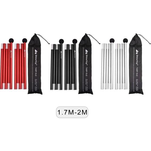 2Pcs Tarp Poles Portable 1.7-2m Rods Tent Tarps Lightweight Rain Fly Pole