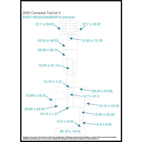 2005 Conquest TopCat 2 Swim Step & Cockpit Pad Boat EVA Teak Decking 1/4" 6mm