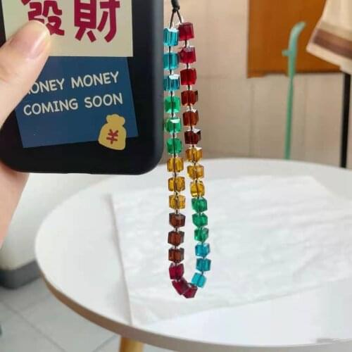 2021 Luxury Crystal Chic Handmade Simple Casual Phone Chain Lanyard Key Chain Holder Accessary