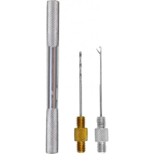 3Pcs Aluminium Alloy Fishing Gear Knot Bait Needle Hole Drill Bits Tackle Set