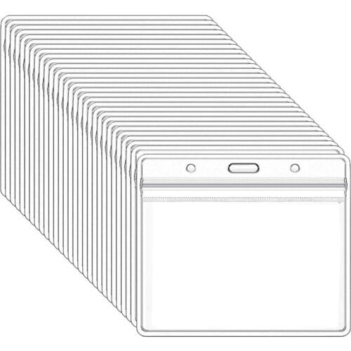 30 Pack CDC Card Protector, 4 x 3inch Immunization Record Vaccine, Plastic Clear ID Card Holder Name Tags Badge