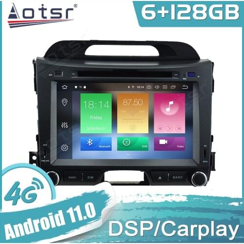 6+128G Android 11 For KIA SPORTAGE 2010 -2016 Car GPS Navigation Auto Stereo Multimedia Radio Video Player Carplay Tape Headunit