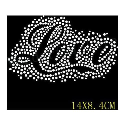 Free shipping love heart with dot around hotfix Rhinestone Iron On Heat Transfer Hot Fix Bling