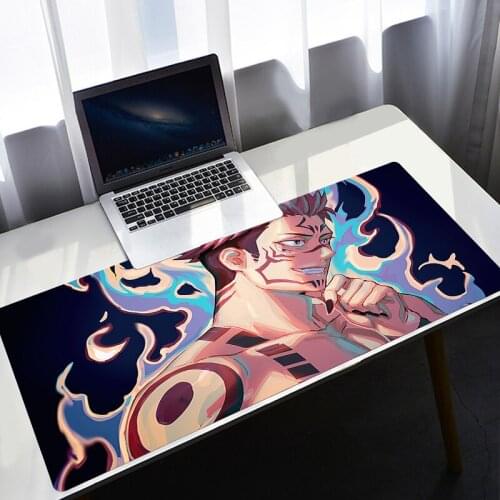 Anime Jujutsu Kaisen 80x30cm XL Locking Edge Large Gaming Mouse Pad Computer Gamer CS GO Keyboard Mouse Mat Desk Mousepad for PC