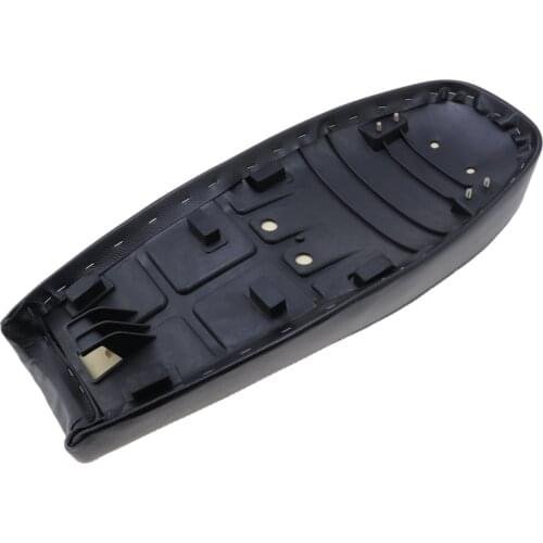 Black Motorcycle Engine Vintage PU Leather Flat Cafe Racer Saddle Seat Bench