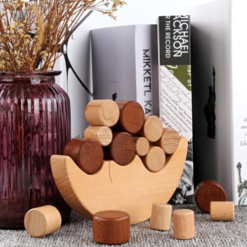 Children Wooden Toys Moon Balance Building Blocks Baby Early Learning Toy Montessori Teaching Aids Parent And Child Interactive