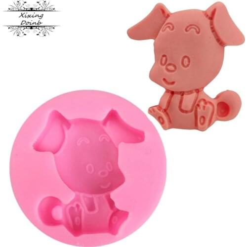 DIY cartoon dog shape food grade silica gel mold candy chocolate cake decoration mold biscuit pudding Kitchen Baking Products