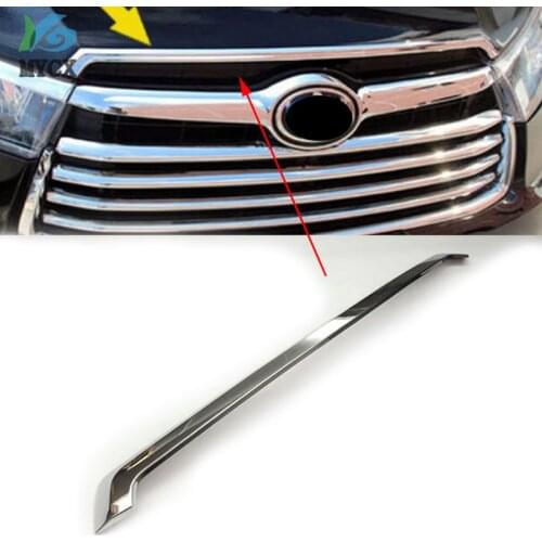 FIT FOR TOYOTA HIGHLANDER KLUGER 2014 2015 2016 CHROME FRONT HOOD BONNET GRILL LIP MOLDING COVER TRIM BAR GARNISH