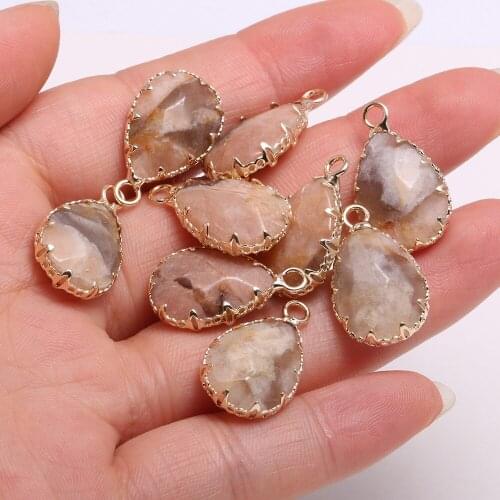Natural Stone Lace agates Pendants Water drop shape Exquisite Charms for Jewelry Making Diy earring necklace accessories 13x23mm