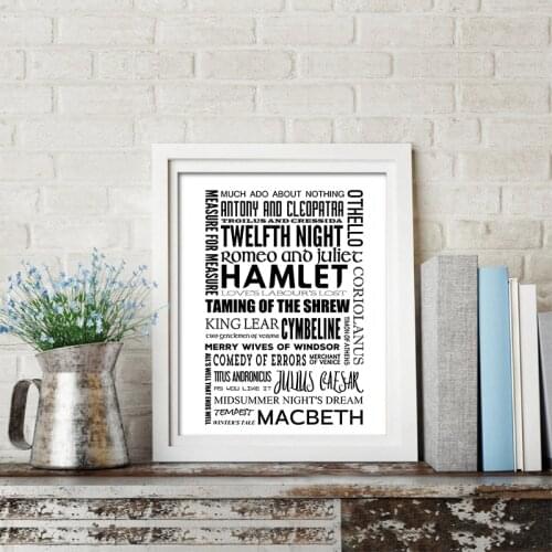 Shakespeare Book Quote Canvas Art Prints Literary Poster Wall Art Canvas Painting Picture Gift Home Room Art Wall Decor