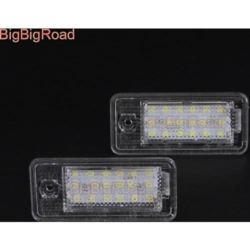 BigBigRoad Car License Plate Lights Number Frame Light For-Audi A4 / S4 / RS4 (B6 B7) 2001~2008 A8 / S8 (D3 4E) 2003~2007