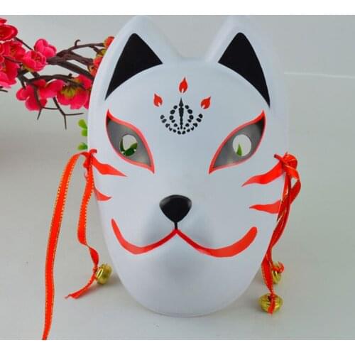 Fox Masks with Tassels Bells Hand-painted Japanese Style Anime Cosplay Masks Party Masquerade Halloween Mask Party Accessories