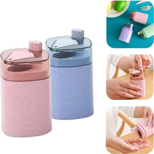 New Automatic Toothpick Holder Container Wheat Straw Household Table Push Toothpick Storage Box Toothpick Dispenser