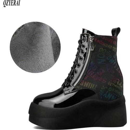 New Winter women shoes natural Genuine leather boots ankle bottom of thick Warm fur Female boots 100% cowhide Chelsea snow boots