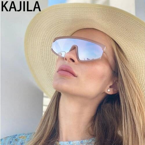 Sport Sunglasses Women 2021 luxury Brand One Piece Outdoor Oversized Sun Glasses For Women Vintage Lunette De Soleil Femme