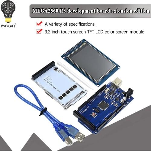 Official 3.2" TFT LCD Touch + TFT 3.2 inch Shield + Mega 2560 R3 with usb cable for Arduino kit