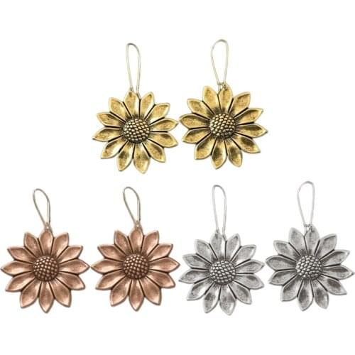Sunflower Gold Earrings Flower Dangle Earrings For Female Party Dance Drop Earrings Women Fashion Jewelry Bijoux Dropshipping