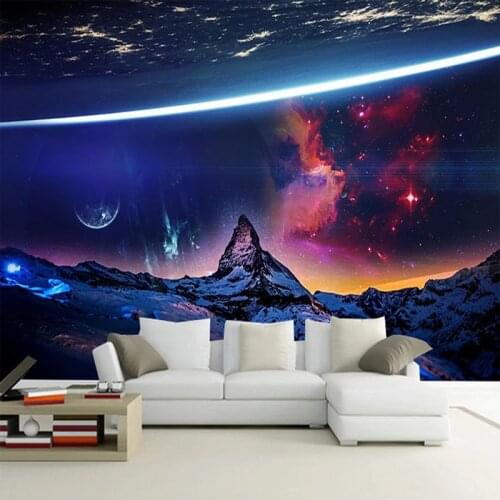 Custom Photo Mural Universe Starry Sky 3D Poster Modern Bedroom Living Room Wall Decoration Painting Wallpaper Wall Covering 3D