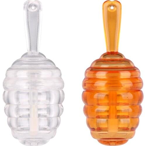 1pc Clear Amber Plastic Honey Lip Gloss Empty Tube Cosmetic Lip Jar Bottle Packaging Empty Refillable Cosmetics Containers