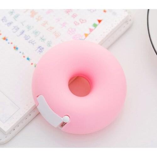 R9JA Candy Color Donuts Tape Dispenser with Tape Masking Tape Storage Organizer Desk Accessories for Office or School Supply
