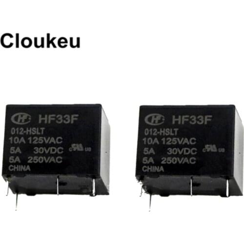 2Pcs Relay DIP4 JZC-33F HF33F-012-HSLT 12V 5A
