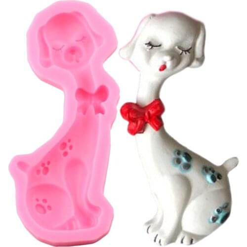 3D Cute Dog Silicone Molds DIY Animals Fondant Mold Cake Decorating Tools Soap Resin Clay Mould Candy Chocolate Gumpaste Moulds