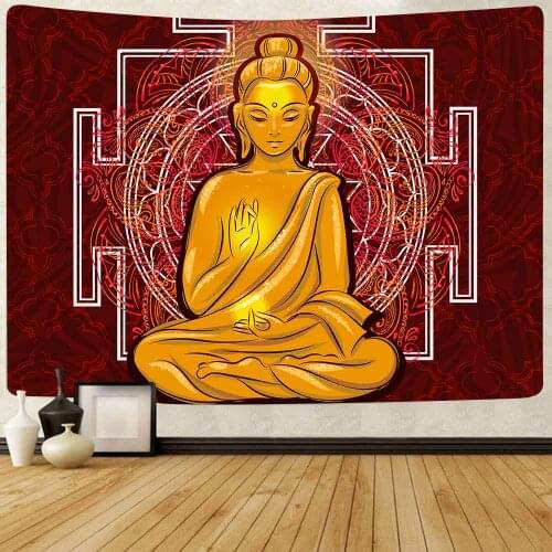 Simsant Zen Meditation Buddha Pattern Tapestry Hippie Bohemian Art Wall Hanging Tapestries for Living Room Home Dorm Decor