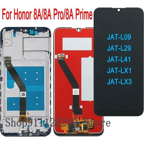 Screen Replacement For Honor Play 8A JAT-L09 L29 LCD Display Touch Sensor Frame For Huawei Honer 8A Pro/8A Prime JAT-L41 LX1 LX3