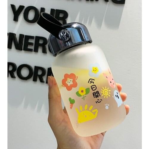 Glass Bottle Frosted Glass Cute Portable Creative Personality-Style Bottle