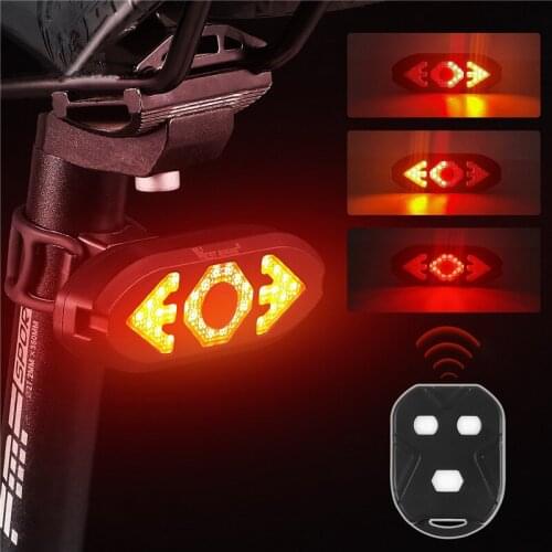 Bicycle Turn Signal Wireless Remote Control Tail Light with 120 Decibel Horn Night Riding Warning Light Riding Equipment