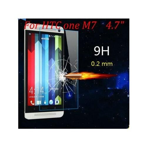 Explosion-proof Tempered Glass film for HTC One M7 M 7 801 802 tempered Glass 9H Screen Protector Film for new HTC One M7 4.7"