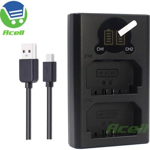 NP-FZ100 LCD Dual Battery Charger For SONY ILCE-7SM3 ILCE-9 ILCE-7RM3 Alpha 7R IV 6600 a9 a7III a7RIII a7C Camera Replace BC-QZ1