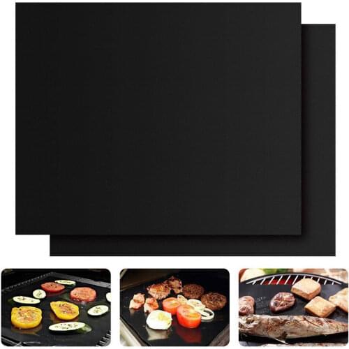 1/2 pcs Non-stick BBQ Grill Pad Barbecue Baking Liners Mat Reusable Iron Cooking Plate Sheets 40*33cm For Party Grill Tool New