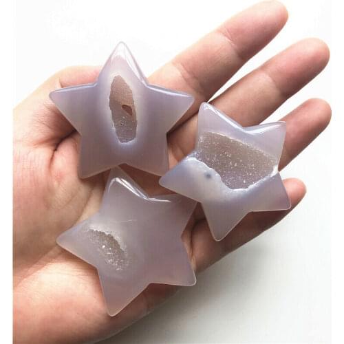 1PC Natural Agate Geode Crystal Stars Crystal Craft Pentagram for Feng Shui Healing Gift Home Decoration Natural Quartz Crystals