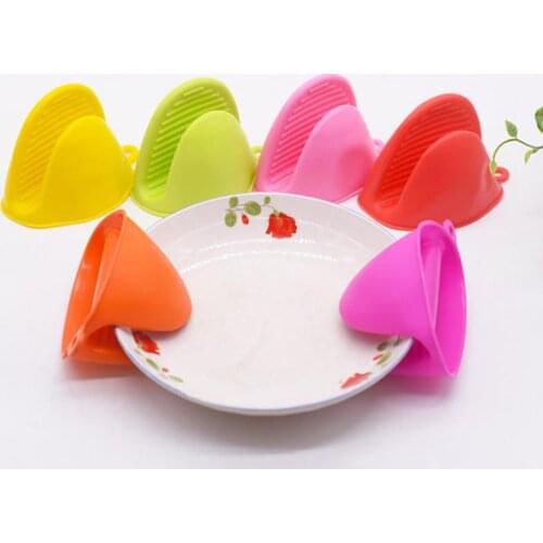 1pc Thicken Silicone Baking Oven Mitts Microwave Oven Glove Insulation Non Stick Anti-slip Grips Bowl Pot Clips Kitchen Gadgets