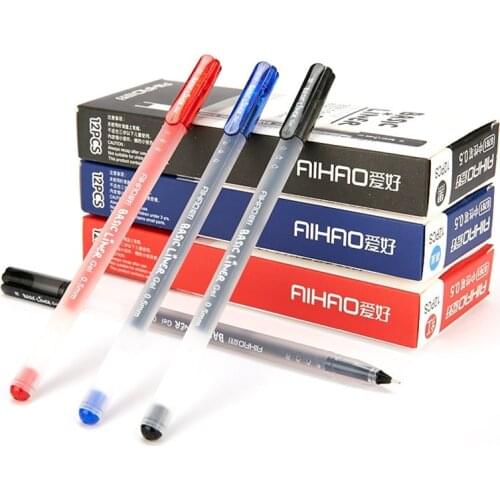 12 pcs/Lot Basic liner gel pen Classic office School ballpoint pen 0.5mm roller ball color pens Stationery Canetas escolar FB705