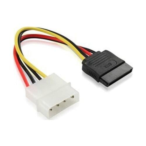 2 PCS 4 Pin IDE Molex to 2 Serial ATA SATA Hard Drive Power Adapter Cable wire