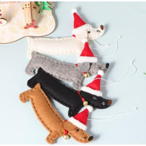 4Pcs Christmas Tree Pendants Unique Exquisite Creative Dachshund Dog Shaped Party Supplies
