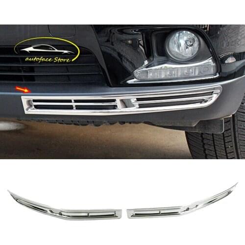ABS Chrome For Toyota Highlander Kluger 2014-2018 Accessories Front Bumper Corner Garnish Fog Light Lamp Cover Trim Car Styling
