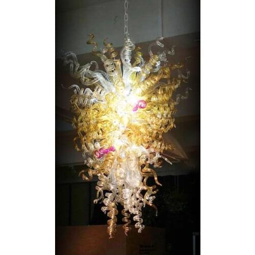 Chihuly Style Handmade Blown Glass Chandeliers Hand Blown Clear Glass Small Size Chandelier with Simple Designed