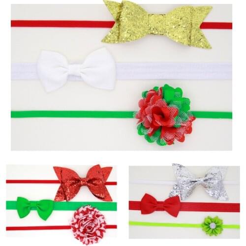 Baby Christmas dress up head ornaments, bow tie and three-piece set