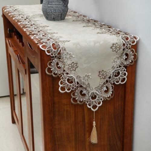 Fyjafon Table Runner 40*290 Runners Hollow Embroidered Table Runner 40*250 Decoration On The Table Bed Runner Hotel Wedding