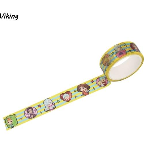 G1223 15mmX5m Anime Paper Tape Washi Tape Adhesive Tape Diy Scrapbooking Sticker Label Masking Tapes Gifts