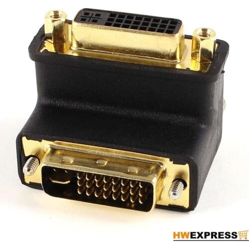 HWEXPRESS Hot DVI-I 24+5 Pin Male to Female Right Angled LCD Monitor Connector