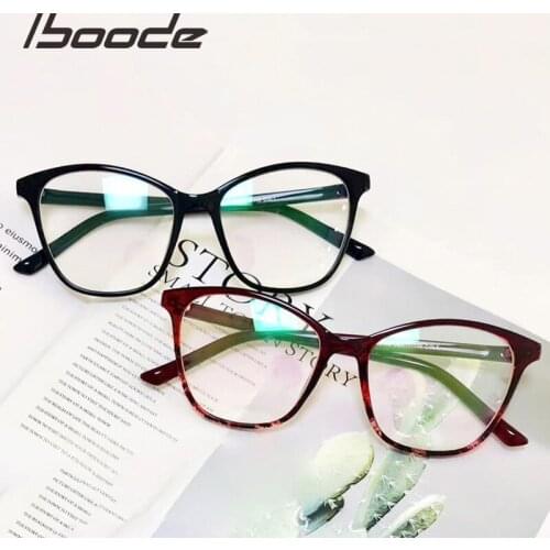 Iboode Unisex Retro Cat Eye Spectacles Frame Fashion Classic Vintage Big Frame Men Glasses Frame With Myopia Eyeglasses Frame